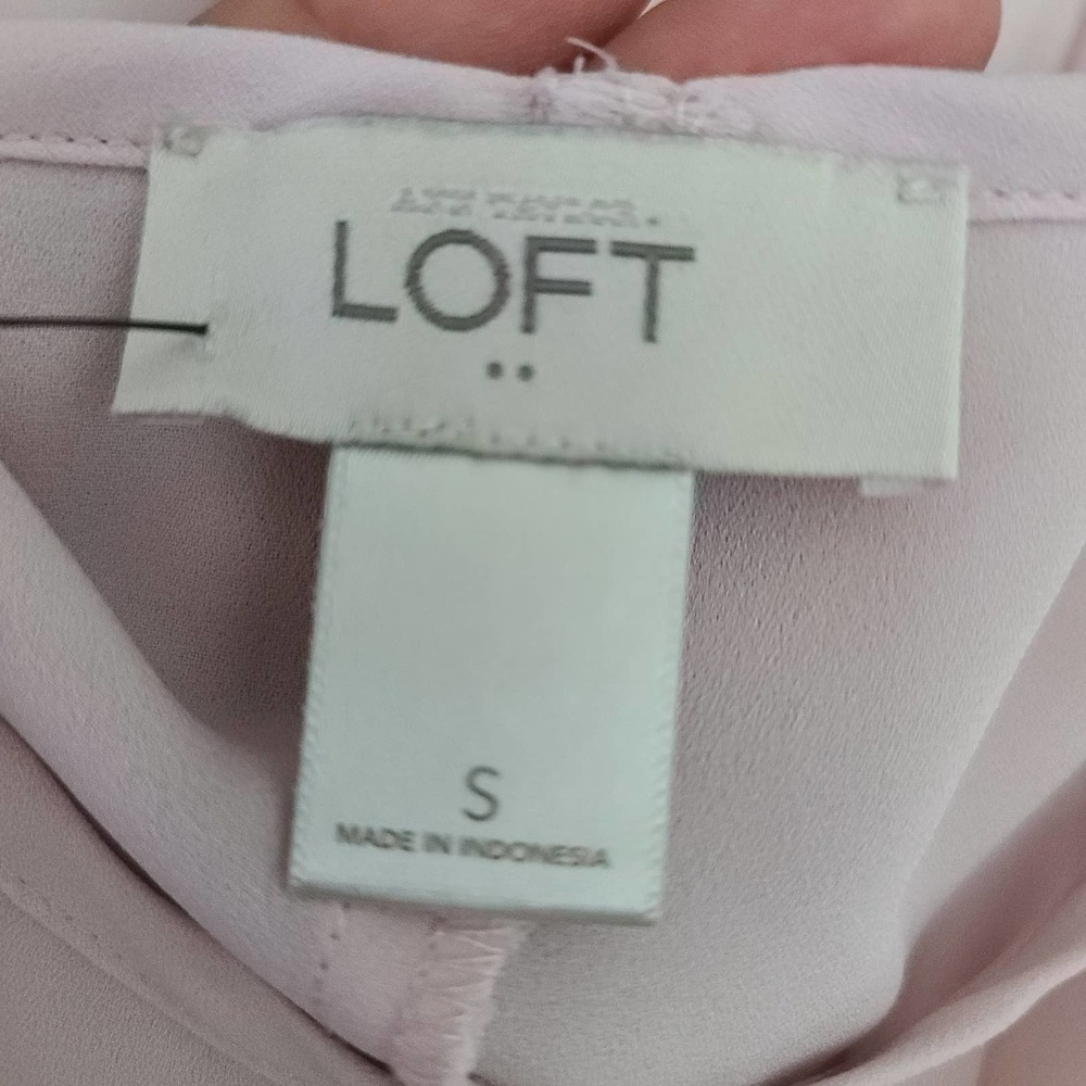 LOFT top blouse oversized short sleeve pale rose sz S - Picture 6 of 7